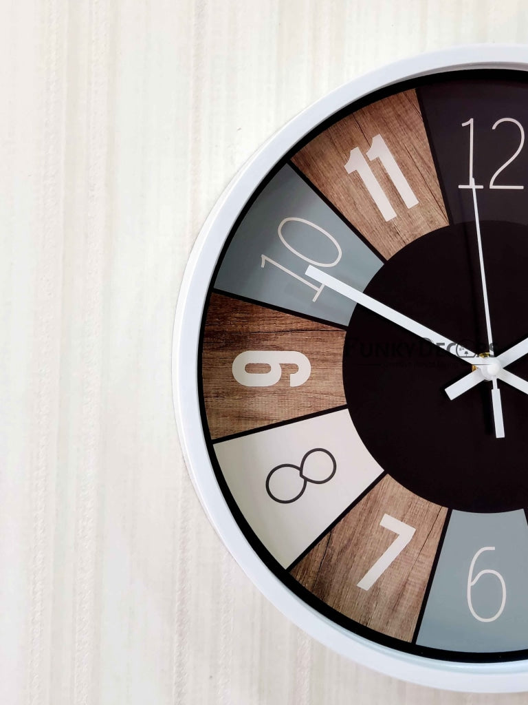 Funkytradition Minimal Multicolor Round Wall Clock Watch Decor For Home Office And Gifts 32 Cm Tall