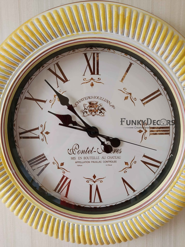 Funkytradition Minimal Multicolor Round Wall Clock Watch Decor For Home Office And Gifts 48 Cm Tall