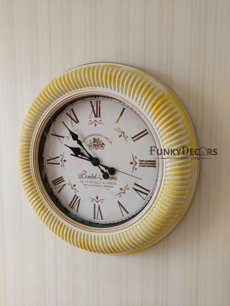 Funkytradition Minimal Multicolor Round Wall Clock Watch Decor For Home Office And Gifts 48 Cm Tall