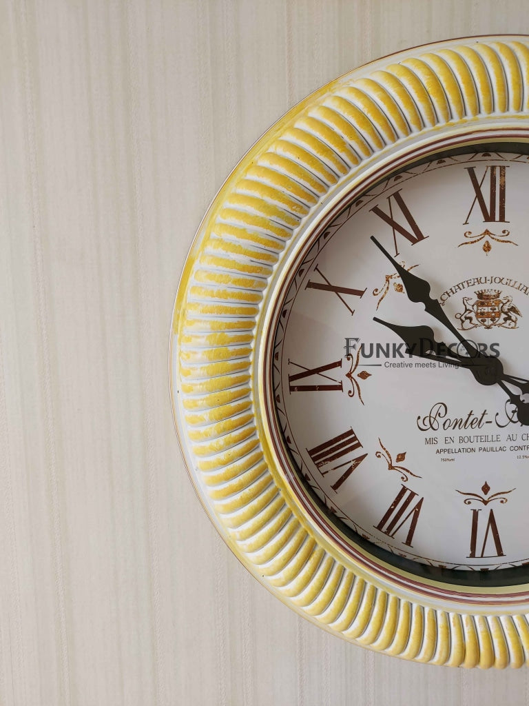Funkytradition Minimal Multicolor Round Wall Clock Watch Decor For Home Office And Gifts 48 Cm Tall