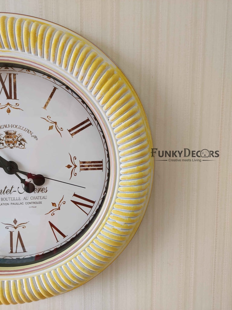 Funkytradition Minimal Multicolor Round Wall Clock Watch Decor For Home Office And Gifts 48 Cm Tall