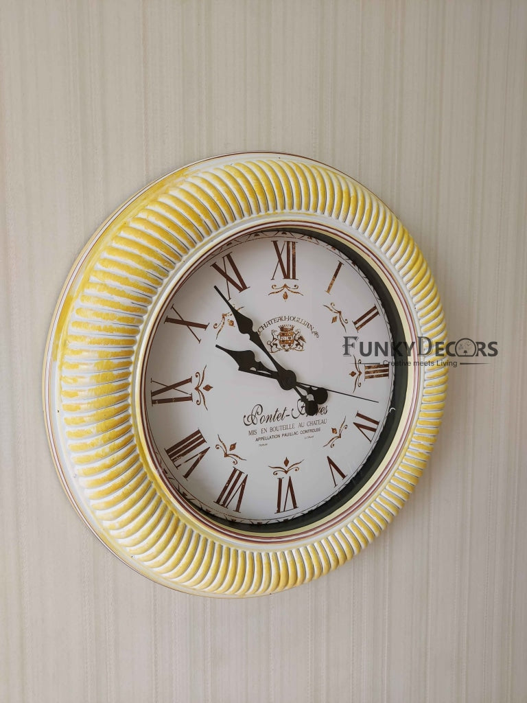 Funkytradition Minimal Multicolor Round Wall Clock Watch Decor For Home Office And Gifts 48 Cm Tall