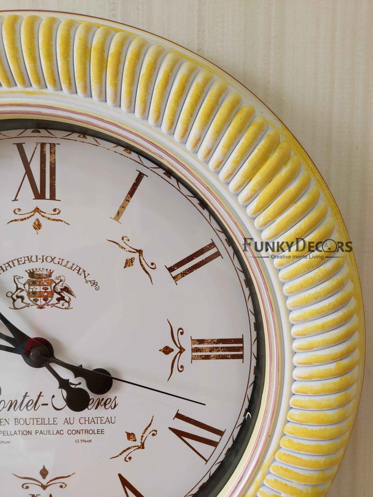 Funkytradition Minimal Multicolor Round Wall Clock Watch Decor For Home Office And Gifts 48 Cm Tall