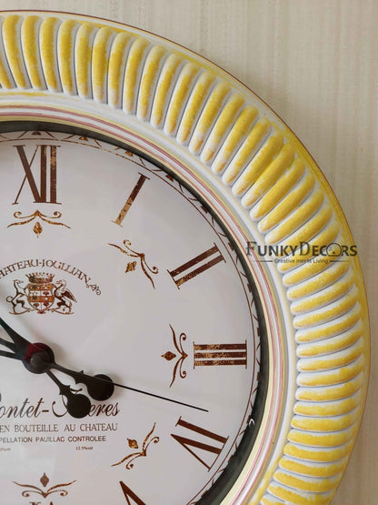 Funkytradition Minimal Multicolor Round Wall Clock Watch Decor For Home Office And Gifts 48 Cm Tall