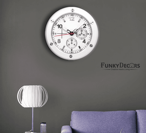 Funkytradition Modern Luxury Stainless Steel Wall Clock For Royal Home And Bungalows Watch Clocks