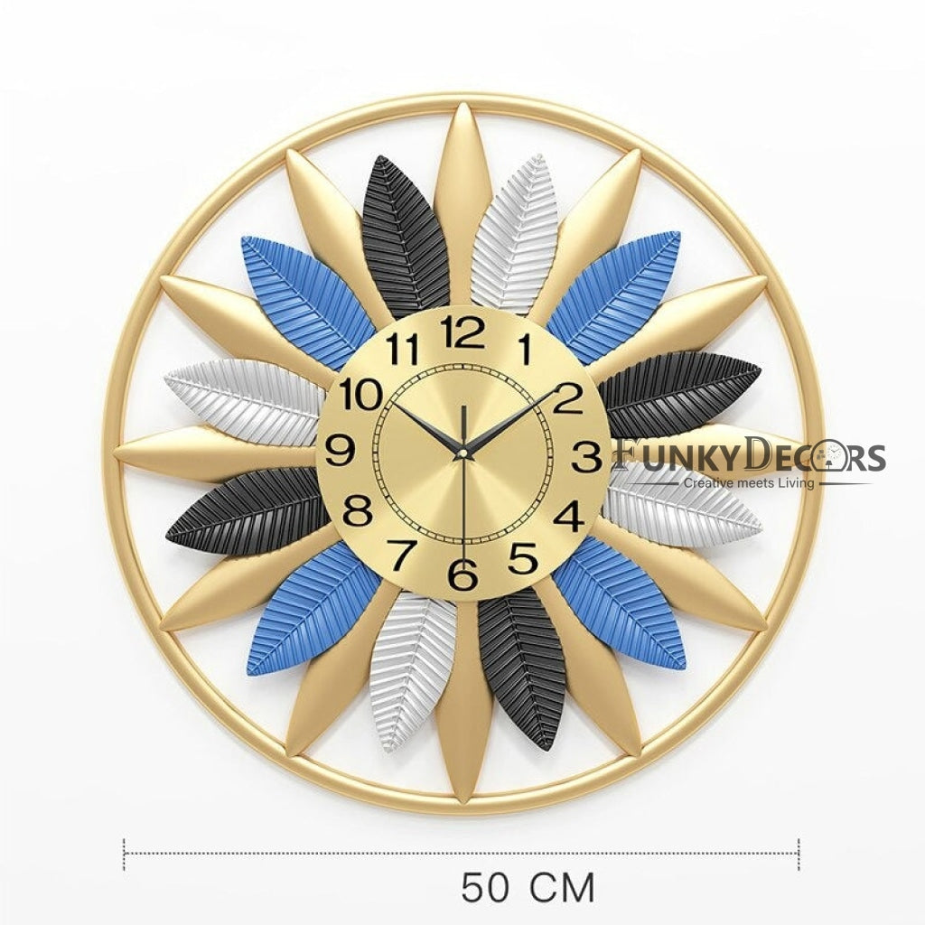 Funkytradition Modern Minimalist Creative Simple Flower Shape Metal Wall Clock Watch Decor For Home
