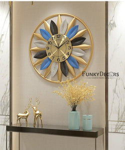 Funkytradition Modern Minimalist Creative Simple Flower Shape Metal Wall Clock Watch Decor For Home