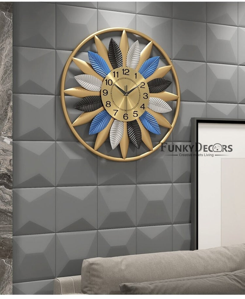 Funkytradition Modern Minimalist Creative Simple Flower Shape Metal Wall Clock Watch Decor For Home