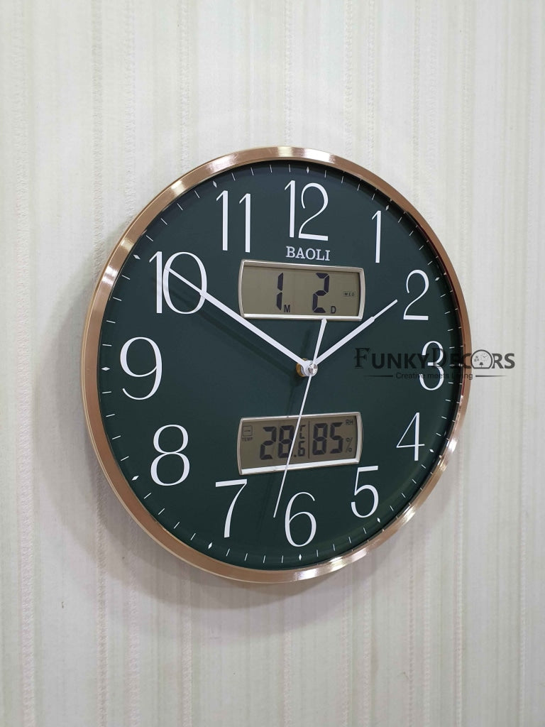 FunkyDecors Multicolor Analogue With Digital Date And Time Wall Clock Watch Decor For Home Office