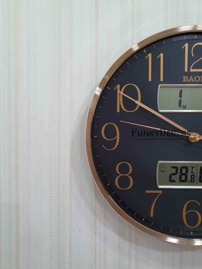 Funkytradition Multicolor Analogue With Digital Date And Time Wall Clock Watch Decor For Home Office