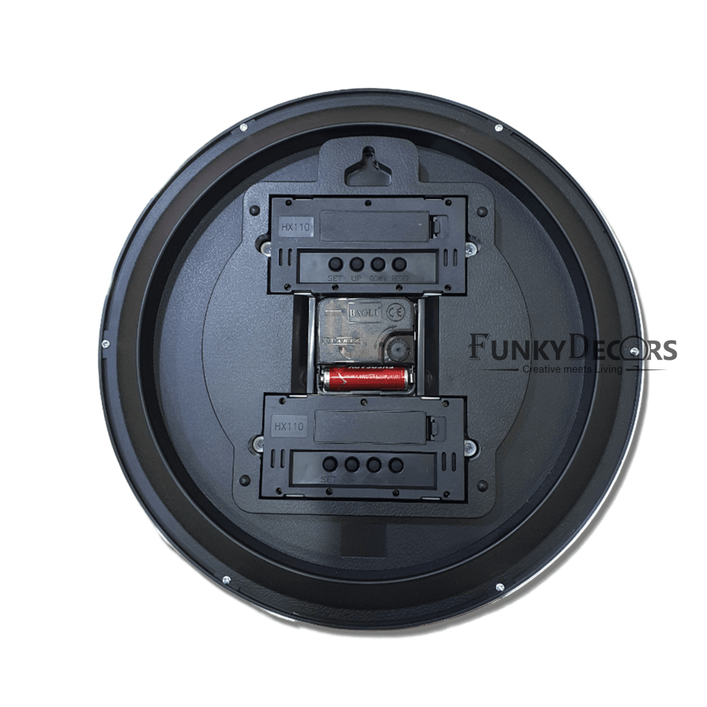 Funkytradition Multicolor Analogue With Digital Date And Time Wall Clock Watch Decor For Home Office
