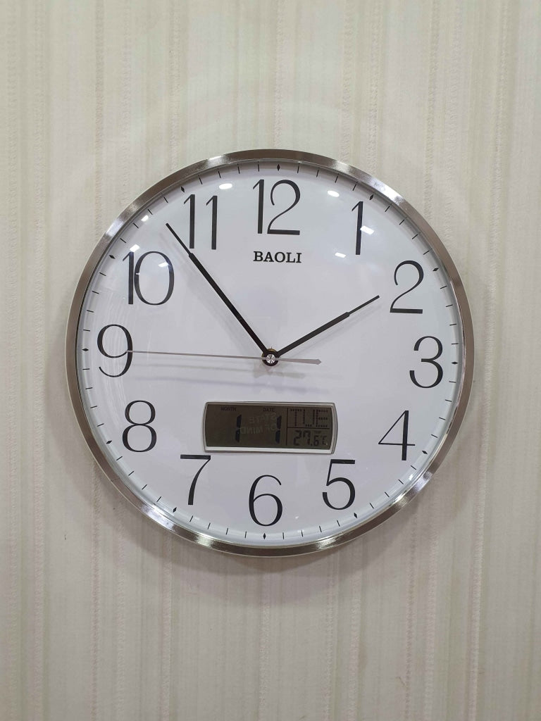 FunkyDecors Multicolor Analogue With Digital Date And Time Wall Clock Watch Decor For Home Office