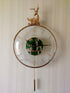FunkyDecors Multicolor Minimal Transparent Reindeer Pendulum Wall Clock Watch Decor For Home