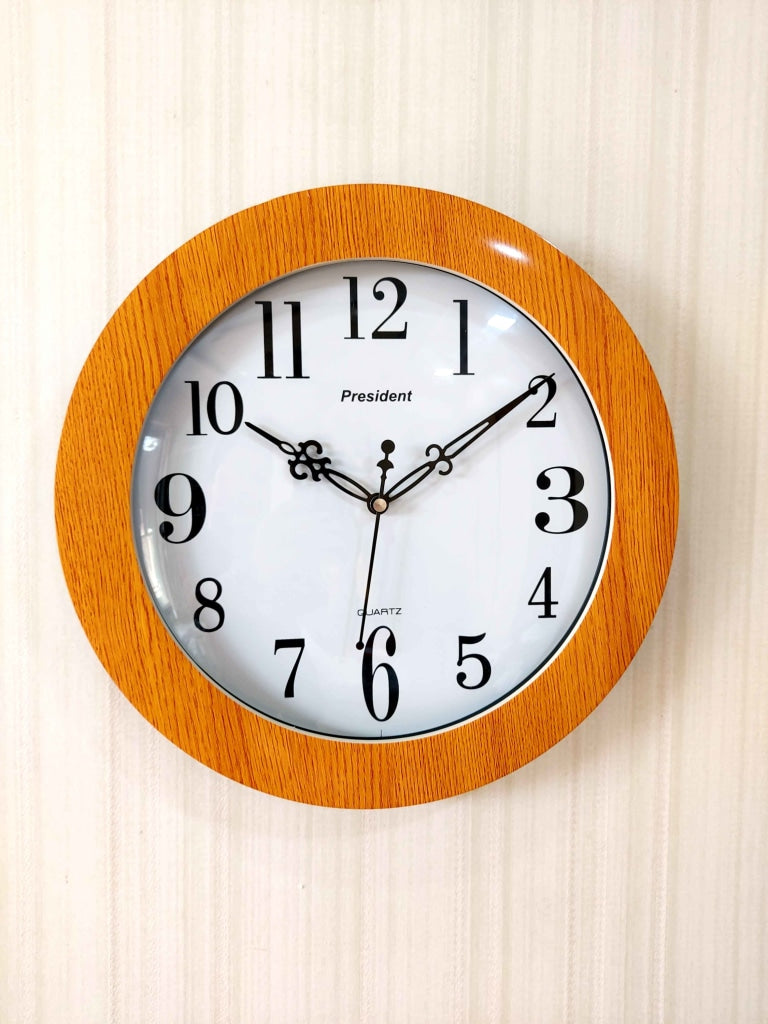 FunkyDecors Multicolor Minimal Wall Clock Watch Decor For Home Office And Gifts Brown Clocks