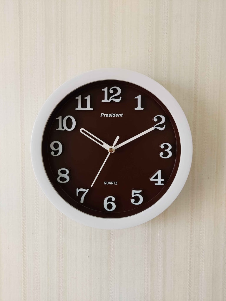 FunkyDecors Multicolor Minimal Wall Clock Watch Decor For Home Office And Gifts Brown Clocks