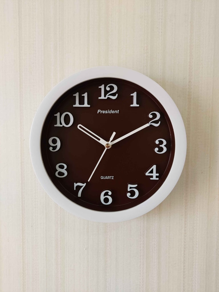 Funkytradition Multicolor Minimal Wall Clock Watch Decor For Home Office And Gifts Brown Clocks
