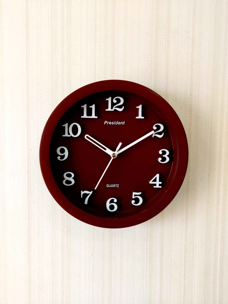 Funkytradition Multicolor Minimal Wall Clock Watch Decor For Home Office And Gifts Red Clocks
