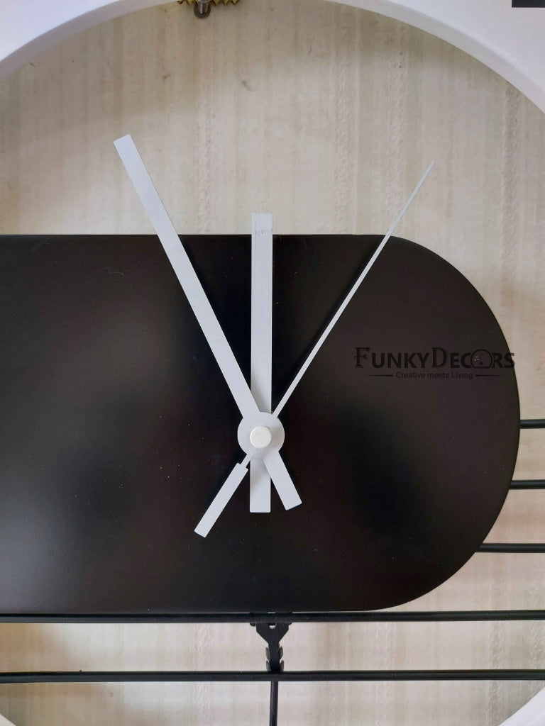 Funkytradition Multicolor Minimal Wooden Pendulum Wall Clock Watch Decor For Home Office And Gifts