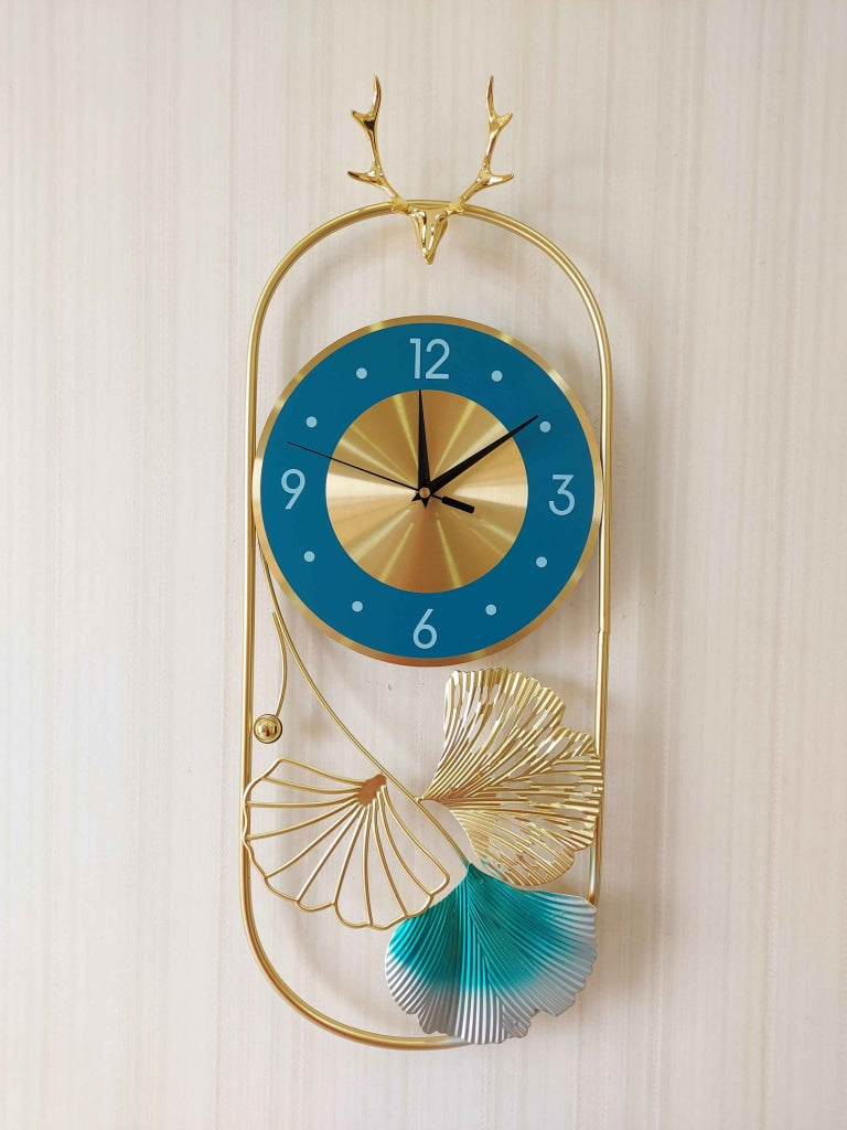 FunkyDecors Multicolor Reindeer Metal Wall Clock For Home Office Decor And Gifts 65 Cm Tall