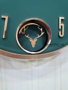 Funkytradition Multicolor Reindeer Pendulum Wall Clock Watch Decor For Home Office And Gifts 35 Cm
