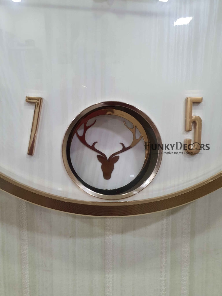Funkytradition Multicolor Reindeer Pendulum Wall Clock Watch Decor For Home Office And Gifts 35 Cm