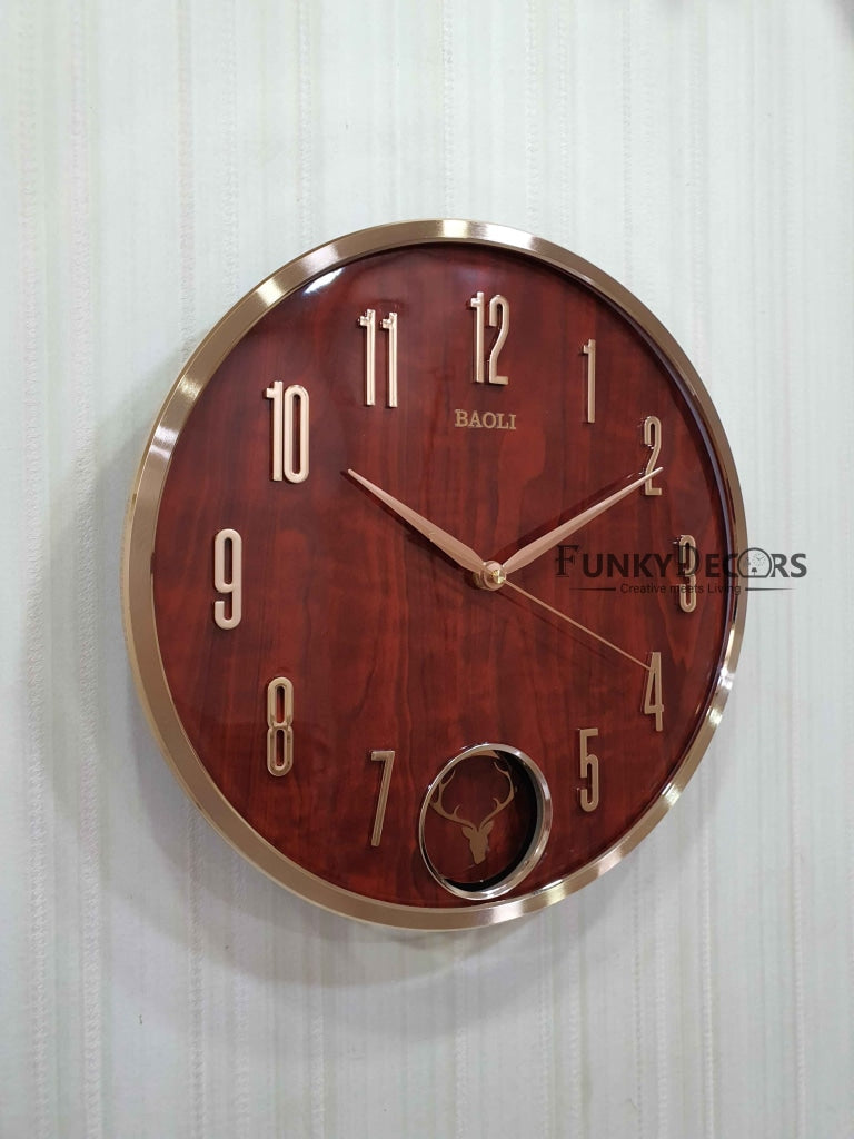 Funkytradition Multicolor Reindeer Pendulum Wall Clock Watch Decor For Home Office And Gifts 35 Cm
