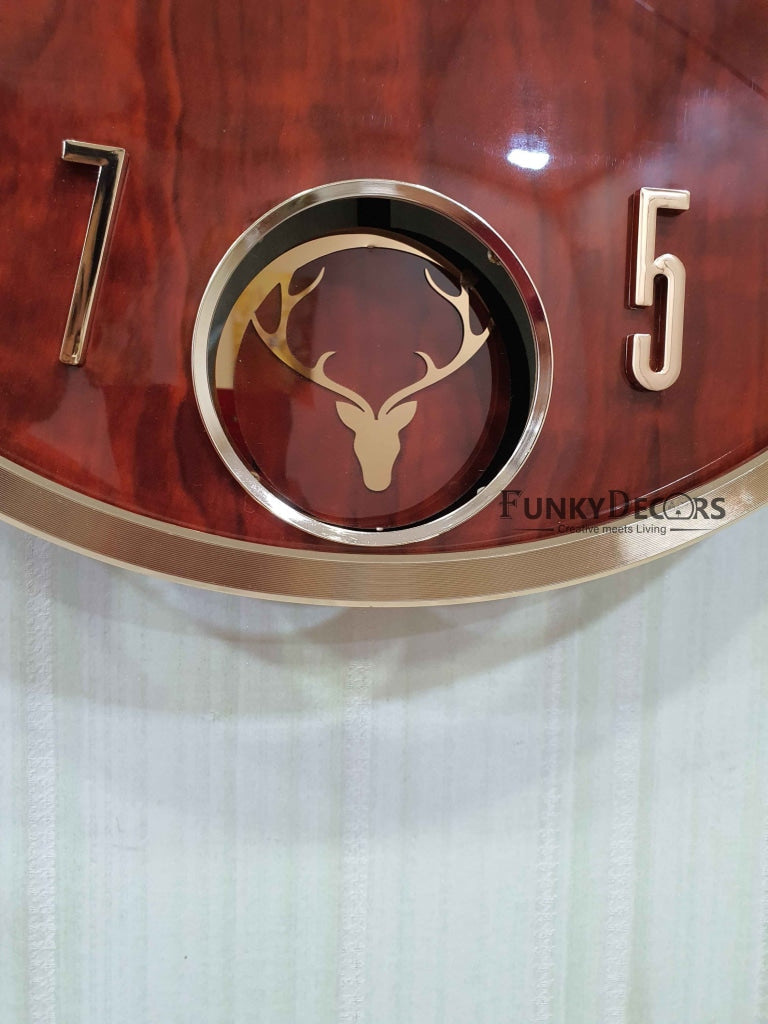 Funkytradition Multicolor Reindeer Pendulum Wall Clock Watch Decor For Home Office And Gifts 35 Cm