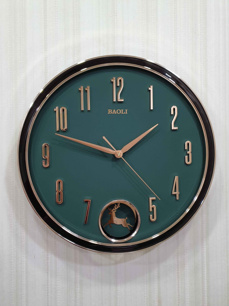 Funkytradition Multicolor Reindeer Pendulum Wall Clock Watch Decor For Home Office And Gifts 35 Cm