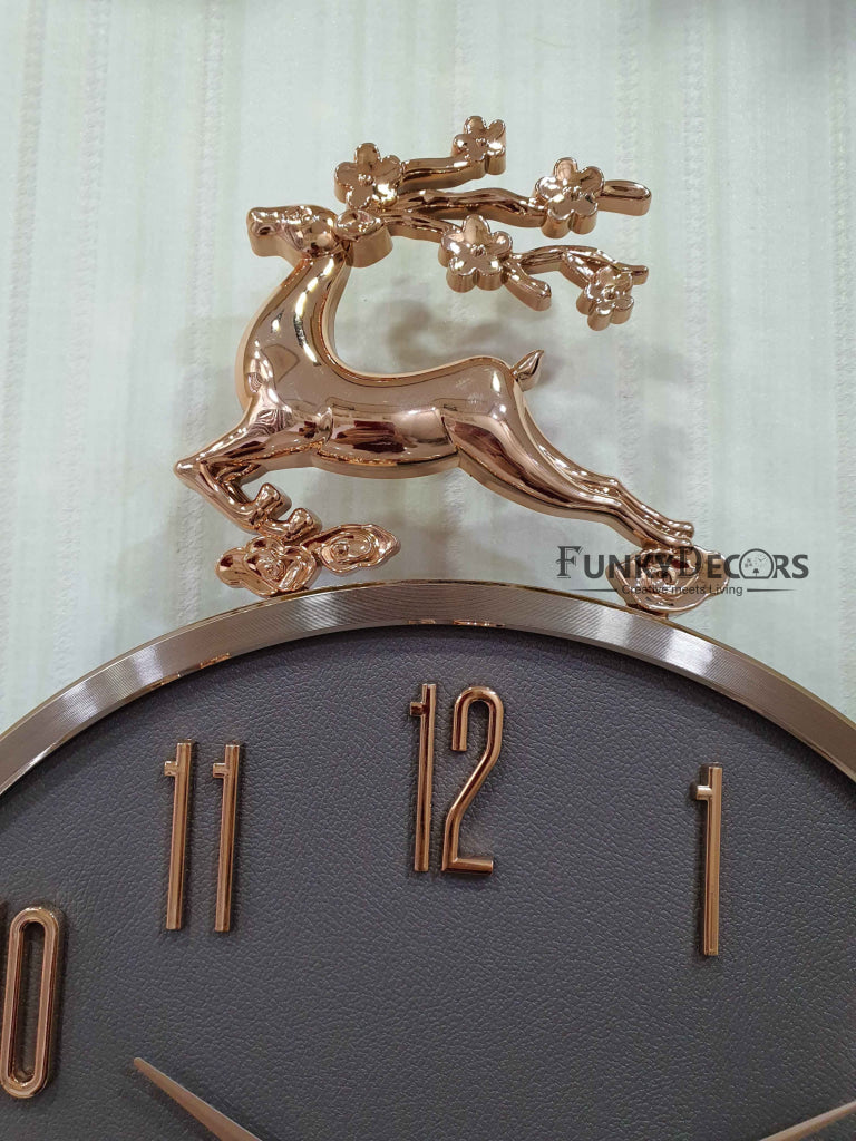 Funkytradition Multicolor Reindeer Pendulum Wall Clock Watch Decor For Home Office And Gifts 48 Cm