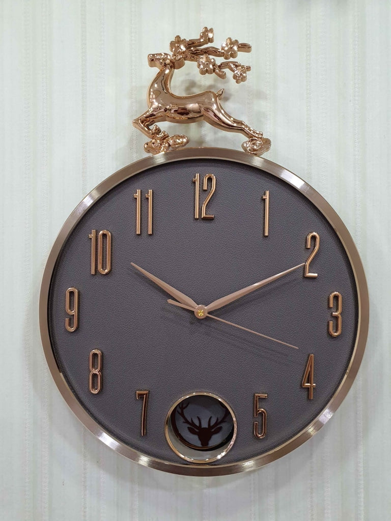 Funkytradition Multicolor Reindeer Pendulum Wall Clock Watch Decor For Home Office And Gifts 48 Cm