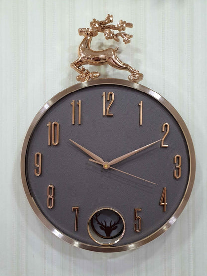 Funkytradition Multicolor Reindeer Pendulum Wall Clock Watch Decor For Home Office And Gifts 48 Cm