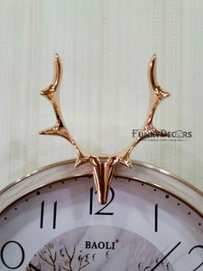 Funkytradition Multicolor Reindeer Wall Clock Watch Decor For Home Office And Gifts 35 Cm Tall