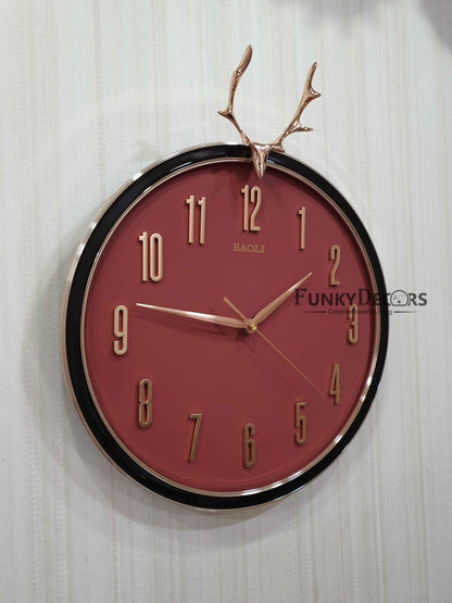 Funkytradition Multicolor Reindeer Wall Clock Watch Decor For Home Office And Gifts 45 Cm Tall