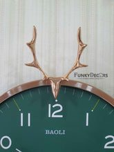 Load image into Gallery viewer, Funkytradition Multicolor Reindeer Wall Clock Watch Decor For Home Office And Gifts 45 Cm Tall

