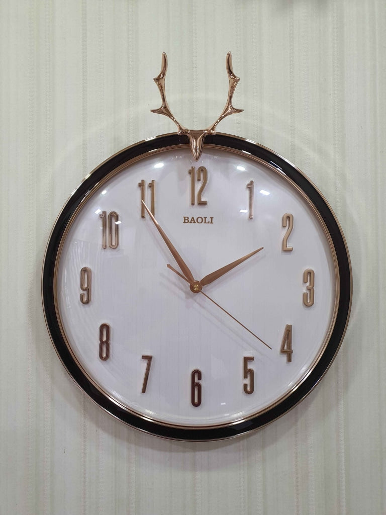 Funkytradition Multicolor Reindeer Wall Clock Watch Decor For Home Office And Gifts 45 Cm Tall White