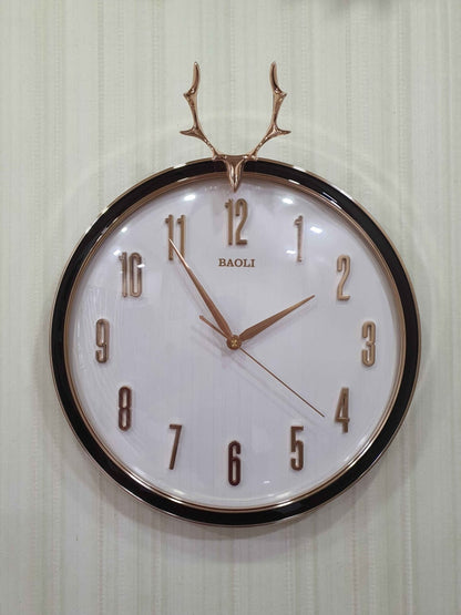 Funkytradition Multicolor Reindeer Wall Clock Watch Decor For Home Office And Gifts 45 Cm Tall White