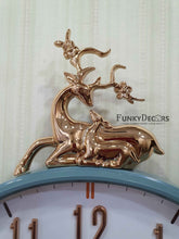 Load image into Gallery viewer, Funkytradition Multicolor Reindeer Wall Clock Watch Decor For Home Office And Gifts 50 Cm Tall
