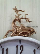 Load image into Gallery viewer, Funkytradition Multicolor Reindeer Wall Clock Watch Decor For Home Office And Gifts 50 Cm Tall
