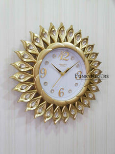 Funkytradition Multicolor Sun Shaped Wall Clock Watch Decor For Home Office And Gifts 40 Cm Tall
