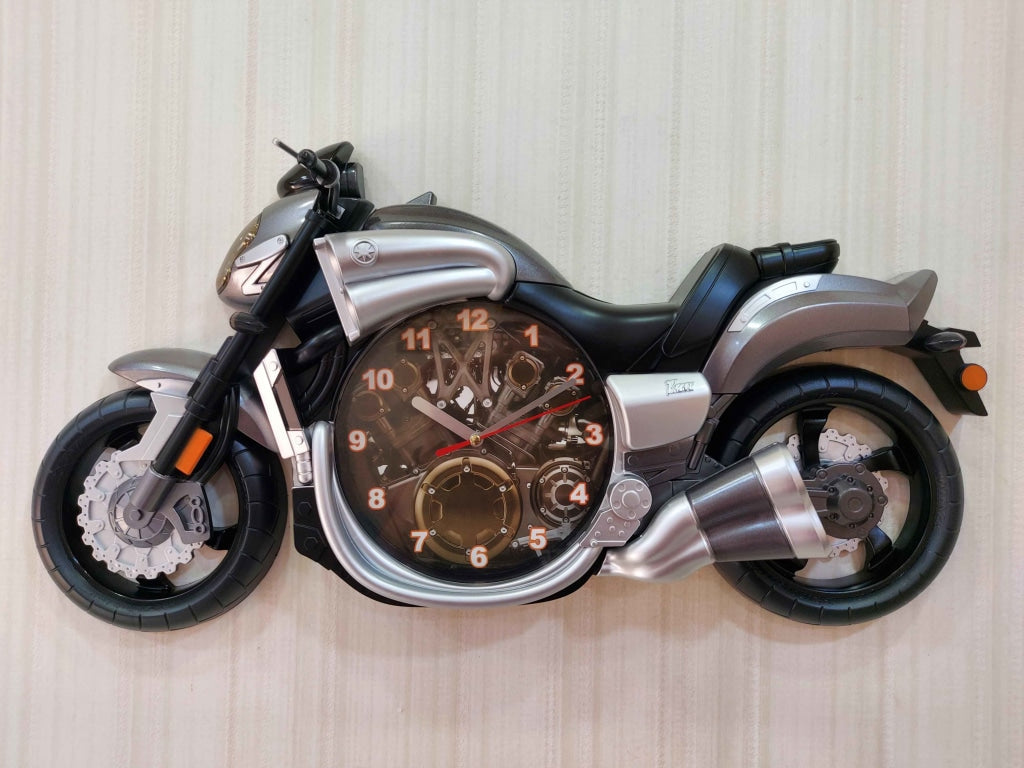 FunkyDecors Multicolored Attractive Motorcycle Bike Kids Room Wall Clock Black Clocks