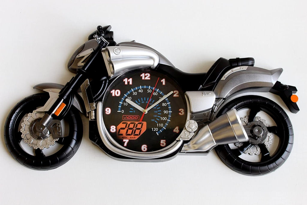 FunkyDecors Multicolored Attractive Motorcycle Bike Kids Room Wall Clock Clocks