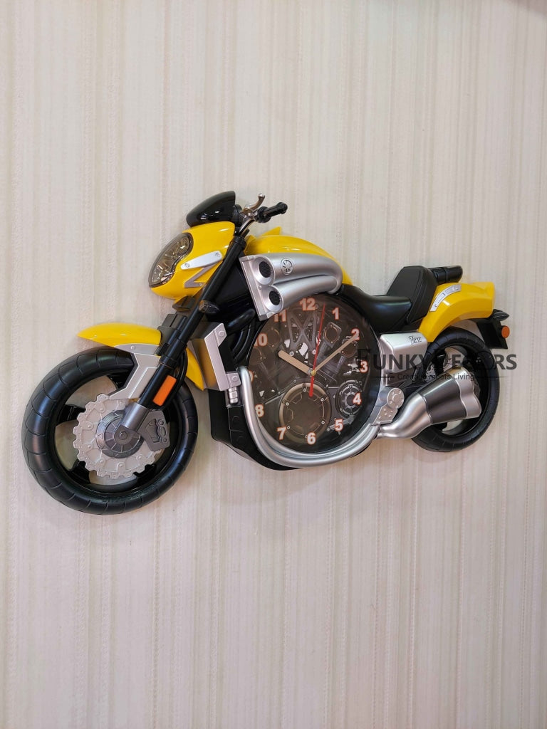 FunkyDecors Multicolored Attractive Motorcycle Bike Kids Room Wall Clock Clocks