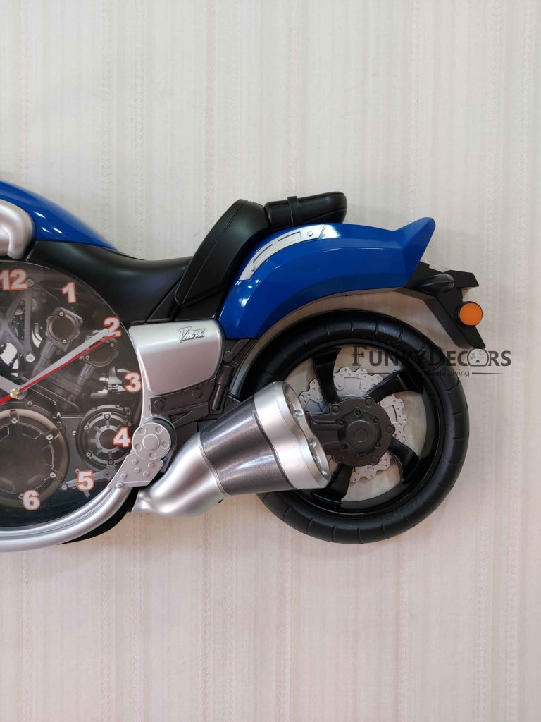 FunkyDecors Multicolored Attractive Motorcycle Bike Kids Room Wall Clock Clocks