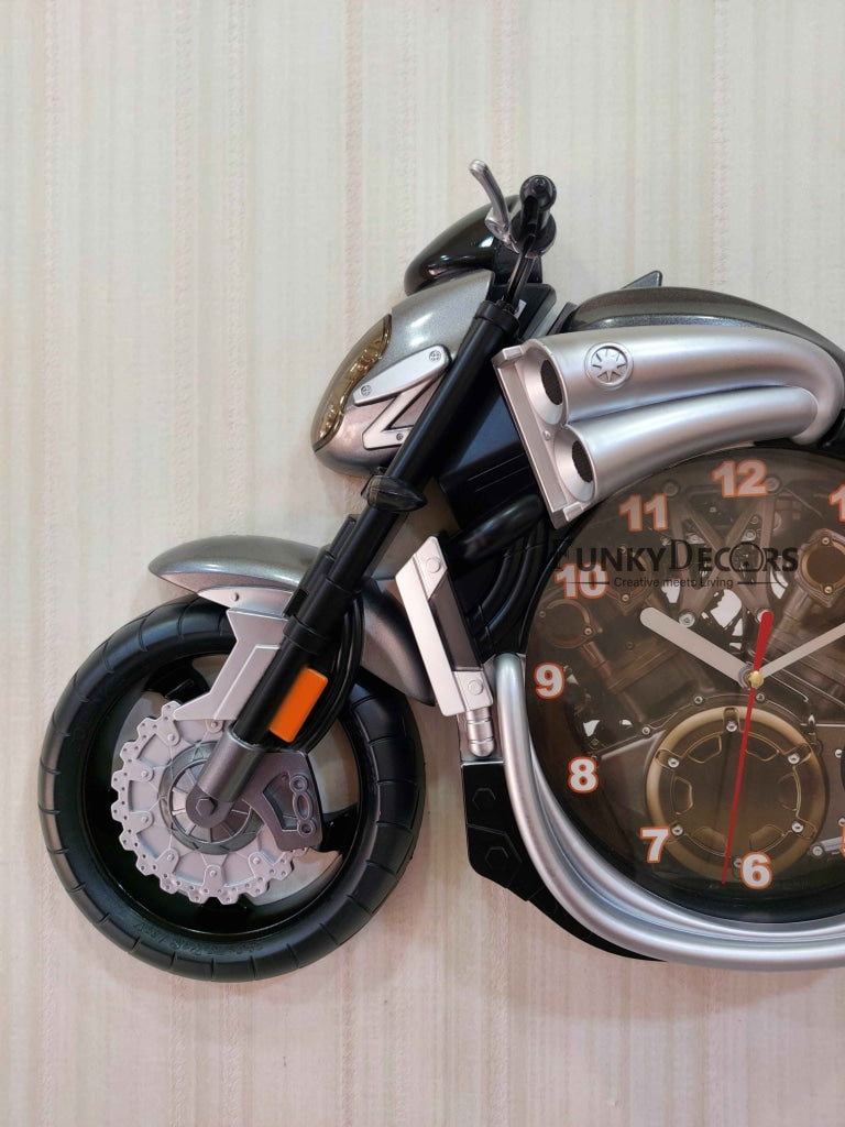 FunkyDecors Multicolored Attractive Motorcycle Bike Kids Room Wall Clock Clocks