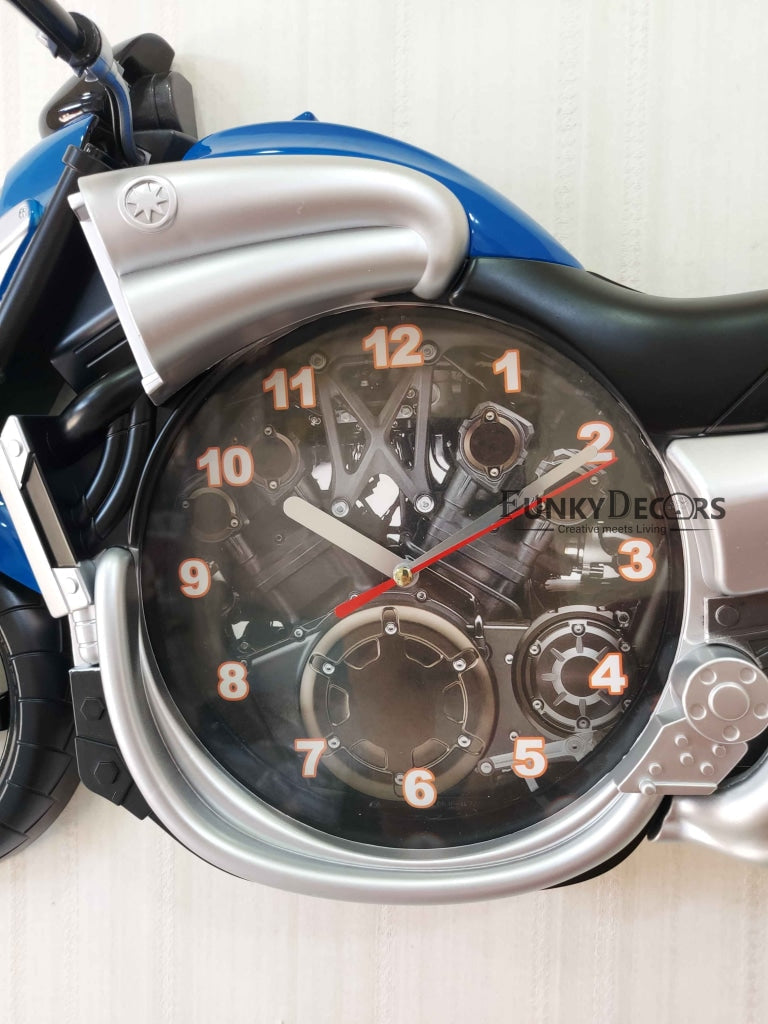 FunkyDecors Multicolored Attractive Motorcycle Bike Kids Room Wall Clock Clocks