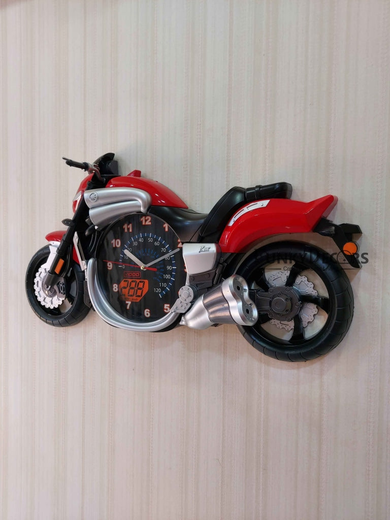 FunkyDecors Multicolored Attractive Motorcycle Bike Kids Room Wall Clock Clocks
