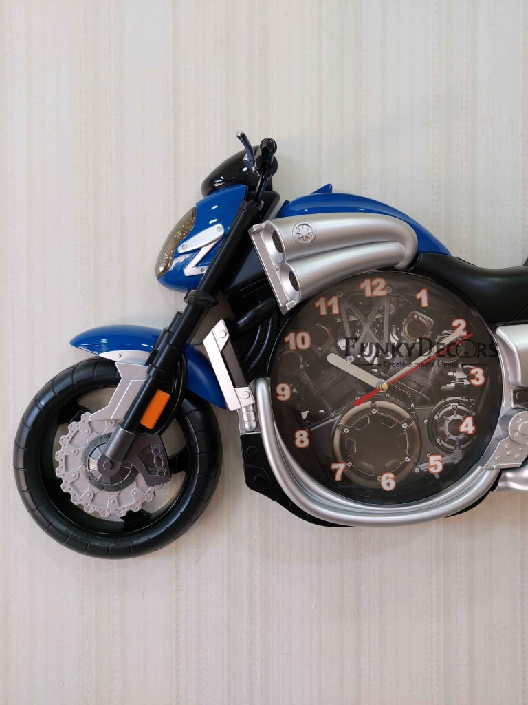 FunkyDecors Multicolored Attractive Motorcycle Bike Kids Room Wall Clock Clocks