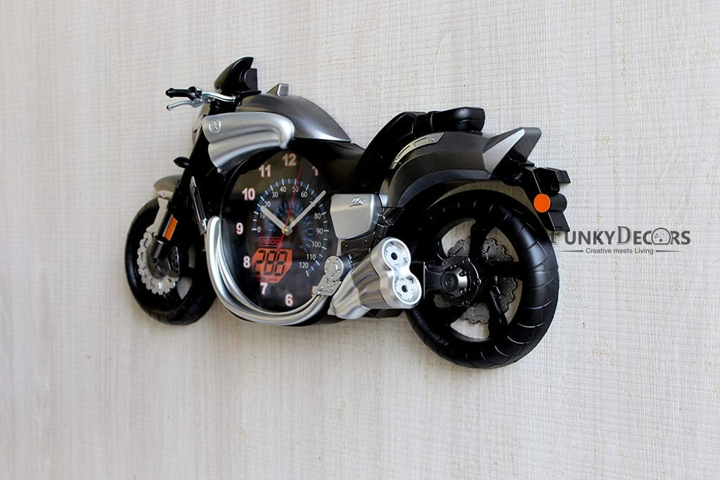 FunkyDecors Multicolored Attractive Motorcycle Bike Kids Room Wall Clock Clocks