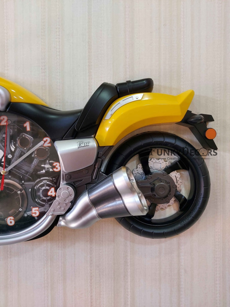 FunkyDecors Multicolored Attractive Motorcycle Bike Kids Room Wall Clock Clocks