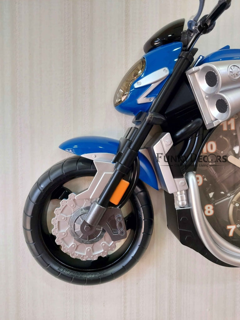 FunkyDecors Multicolored Attractive Motorcycle Bike Kids Room Wall Clock Clocks